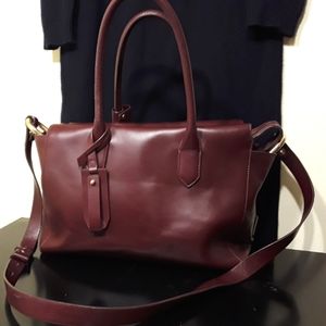 J.Crew Maroon Leather Handbag